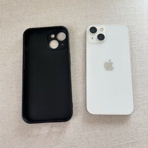 Apple iPhone with White and Black Case